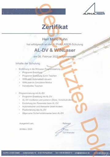 AL-DV Winlaser Laserschweißen