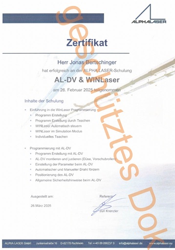 AL-DV Winlaser Laserschweißen