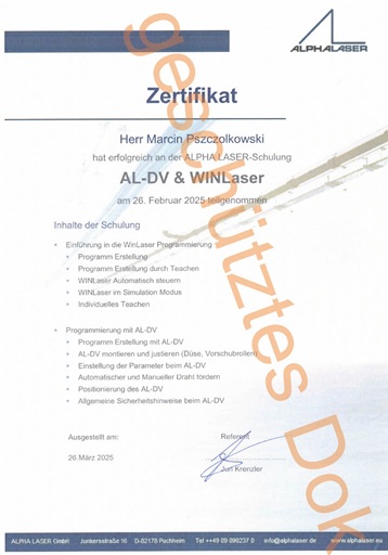AL-DV Winlaser Laserschweißen